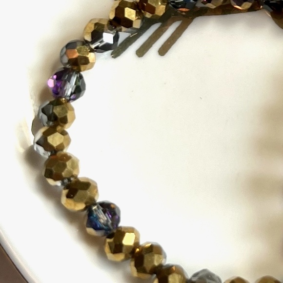 As Low As $2 Gold Smoke Inside AB Faceted Glass Rondelles 4.5mm x 4mm (125) - Picture 3 of 3
